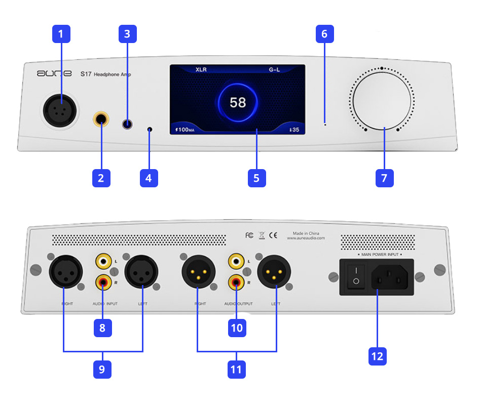 AUNE S17 PRO Amplificateur Casque / Préamplificateur Discret Class A Symétrique 7500mW @32Ω